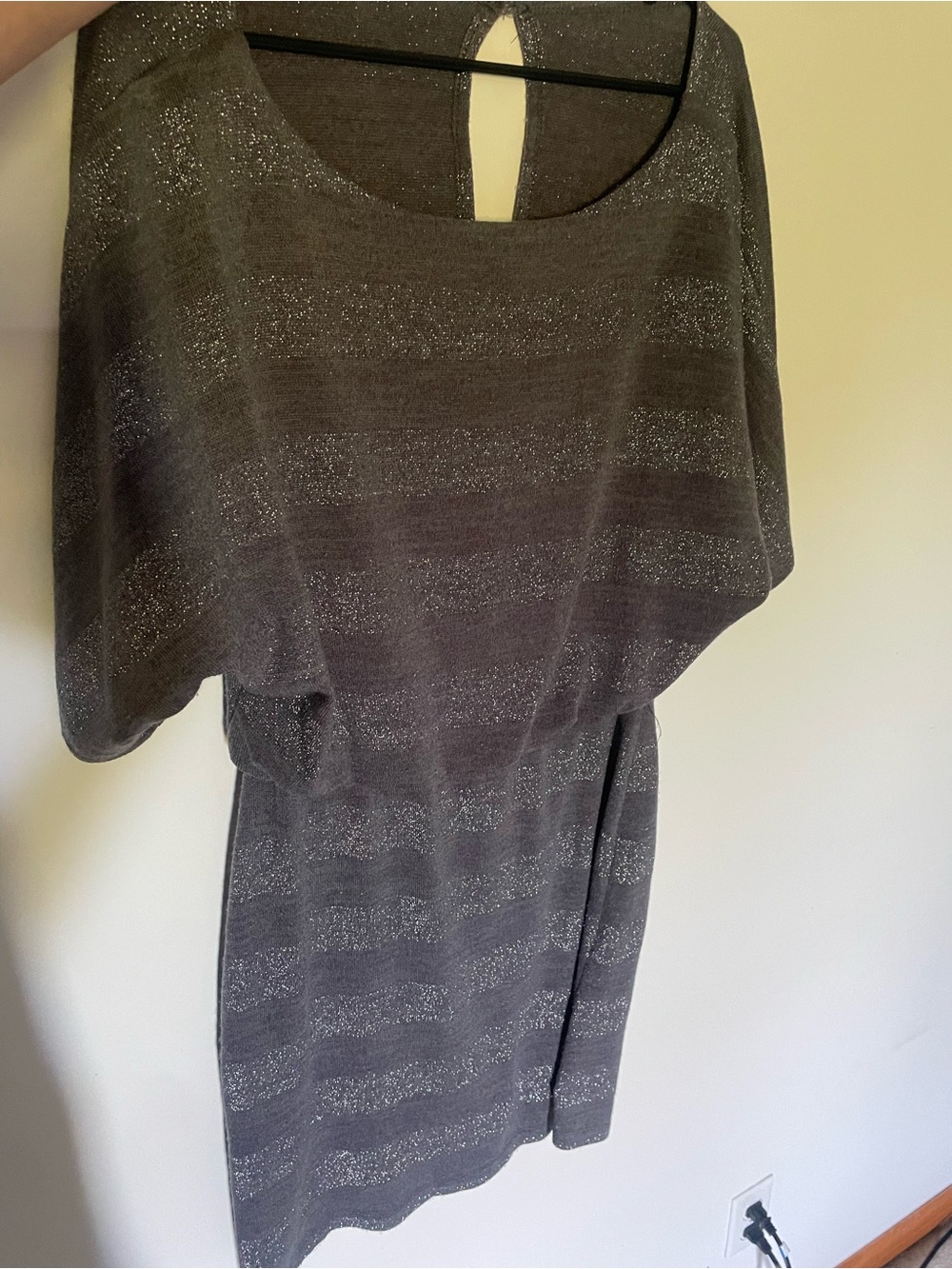 Women's Gray Sparkle Knit Dress Size 6